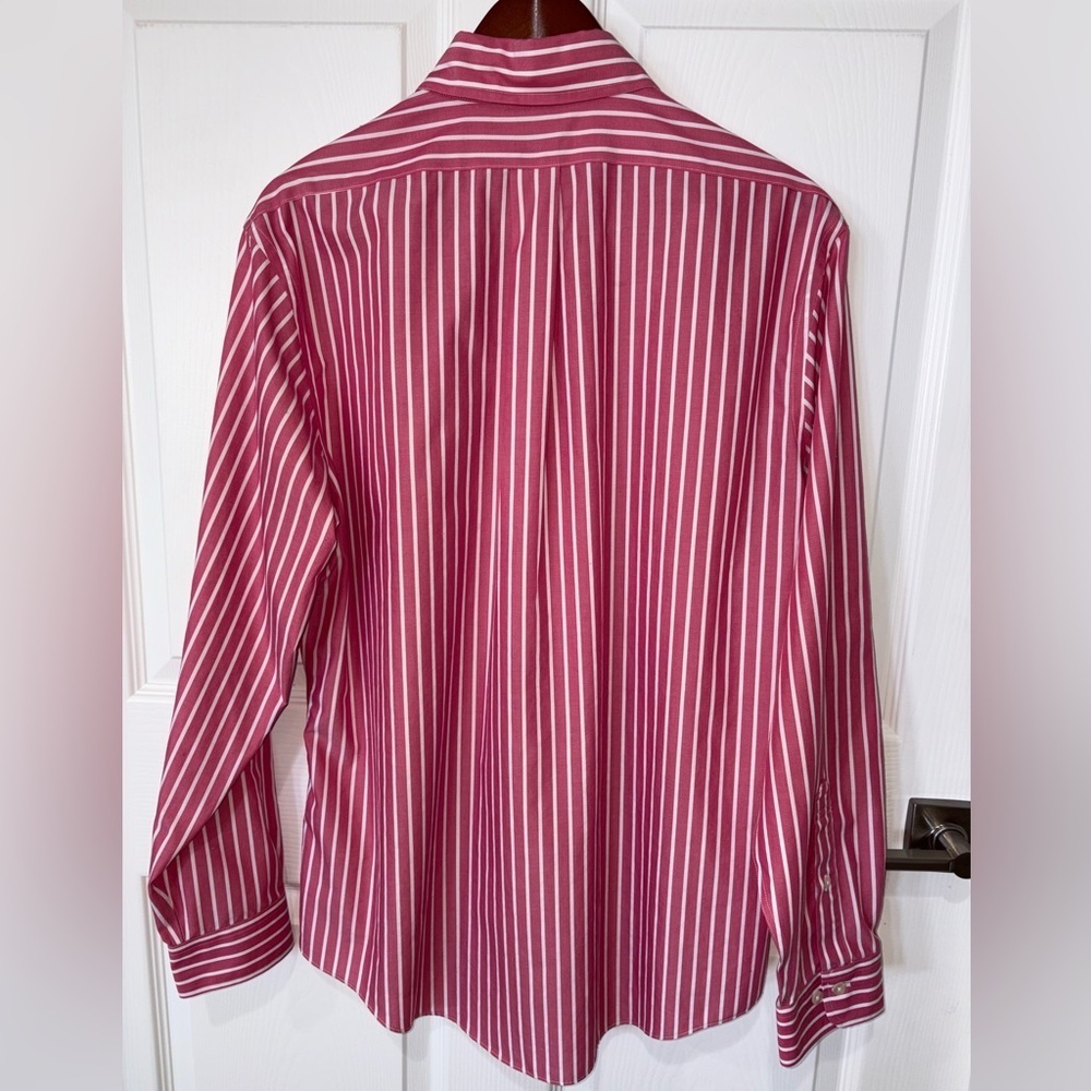 Brooks Brothers Regent 100% Cotton Men’s size L Striped Pink White - Picture 2 of 6
